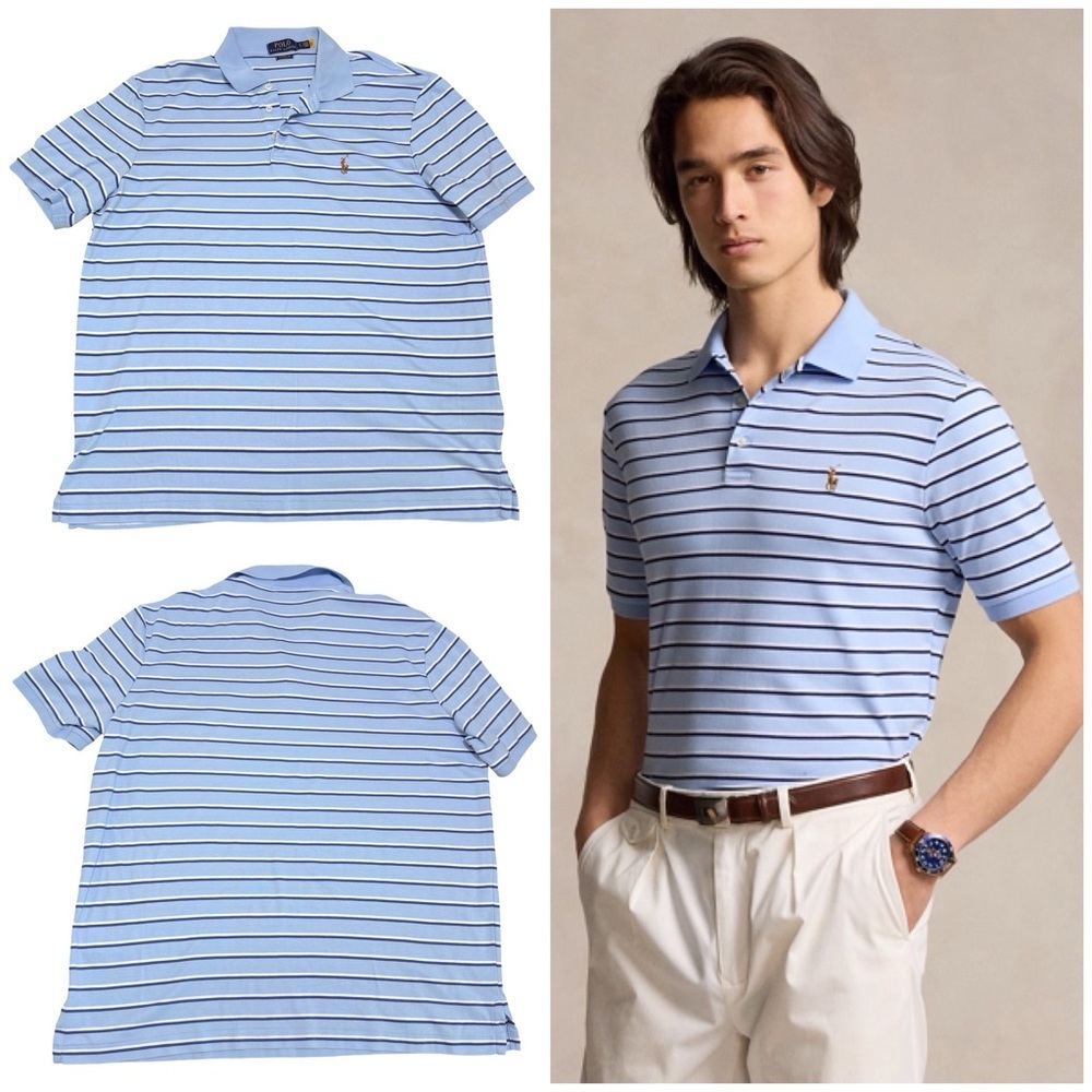 Polo Ralph Lauren Classic Fit Soft Cotton Polo Shirt in Elite Blue Size Large